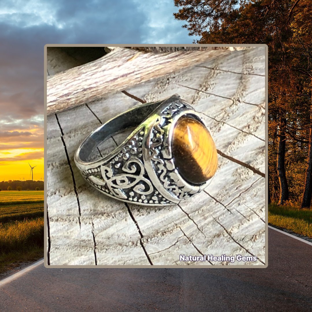 Tiger Eye Gemstone Ring size 11 Loyal Royal